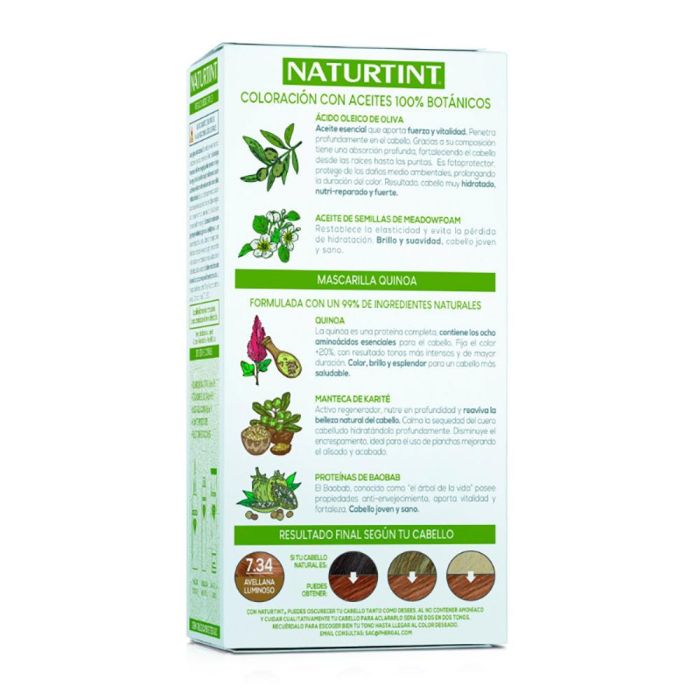 NATURTINT Tinte Sin Amoniaco #7.34 Avellana Luminoso 170 ml NATURTINT Tinte Sin Amoniaco #7.34 Avellana Luminoso 170 ml