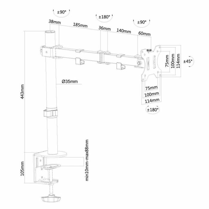 Soporte de Mesa para Pantalla Neomounts FPMA-D550BLACK 1