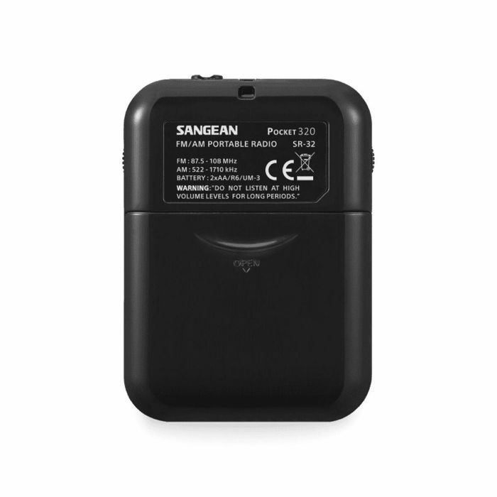 Radio Portátil Sangean SR-32 Negro AM/FM 30 Radio Portátil Sangean SR-32 Negro AM/FM 30
