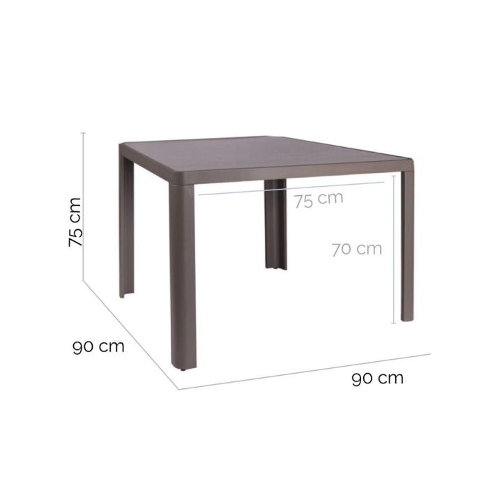 Mesa de Comedor Stella 90 x 90 x 75 cm Gris Aluminio 1