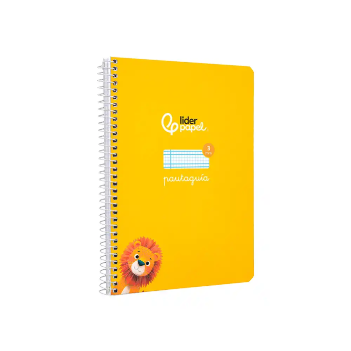 Liderpapel Cuaderno Espiral A5 Pautaguía Tapa Dura 80 Hojas 90gr Cuadro Pautado 3mm Amarillo 3
