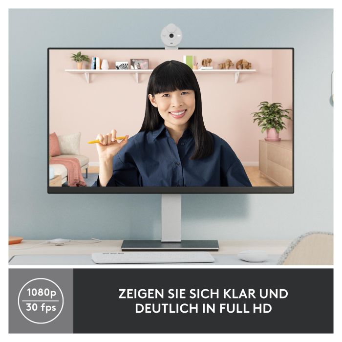 Logitech Brio 300 Webcam Webcam 1080p Blanco Crudo