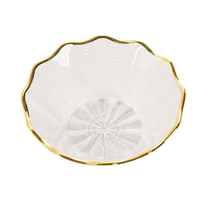 Bol Glam DKD Home Decor Transparente Dorado 14.5 x 6 x 14.5 cm (2 Unidades) 1