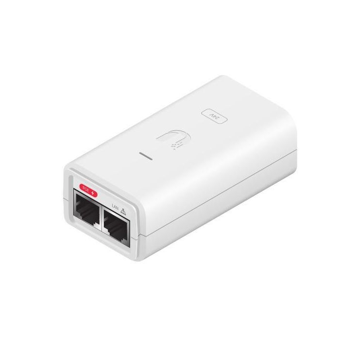 Ubiquiti POE-24-12W-G-WH Adaptador PoE 24V 0.5A Gigabit Ethernet Blanco para Dispositivos Ubiquiti