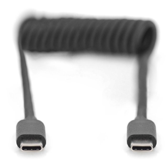 DIGITUS Ladekabel USB-C->USB-C Spiralkabel 1m schwarz 2