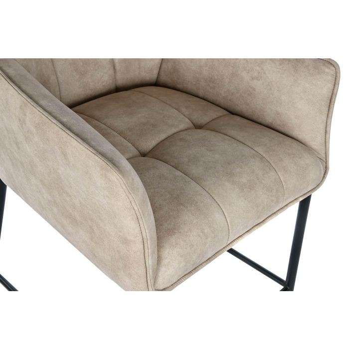 DKD Home Decor Taburete Beige Negro Microfibra Metal 60 x 107 x 59 cm 1 DKD Home Decor Taburete Beige Negro Microfibra Metal 60 x 107 x 59 cm 1