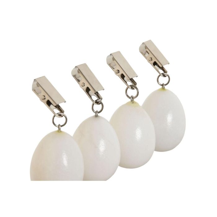 Pinza Sujeta Manteles Home ESPRIT Blanco 3,5 x 3,5 x 5,5 cm 3