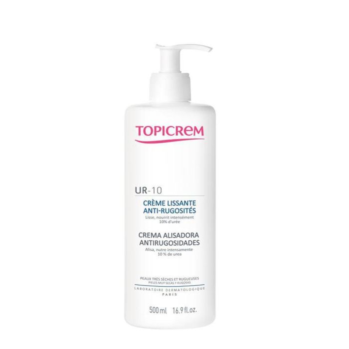 Topicrem UR-10 Crema Corporal Hidratante Alisadora Antirrugosidades Urea 10% Piel Muy Seca y Rugosa Nutre y Reconforta 500 ml Dosificador