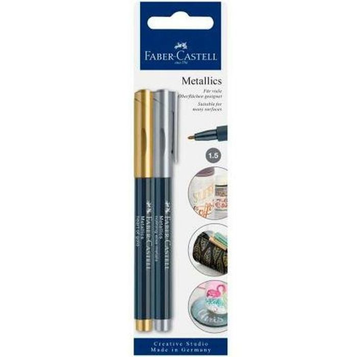 Set de Rotuladores Faber-Castell Creative Studio Metallics Dorado Metal (5 Unidades) 1