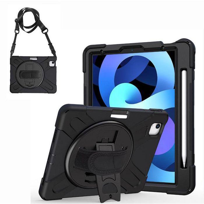 eSTUFF Funda Defender AUSTIN para iPad Air 11" 2025/2024 - Antigolpes, correa de mano y hombro, soporte 360°, sin protector de pantalla, Negra 4 eSTUFF Funda Defender AUSTIN para iPad Air 11" 2025/2024 - Antigolpes, correa de mano y hombro, soporte 360°, sin protector de pantalla, Negra 4