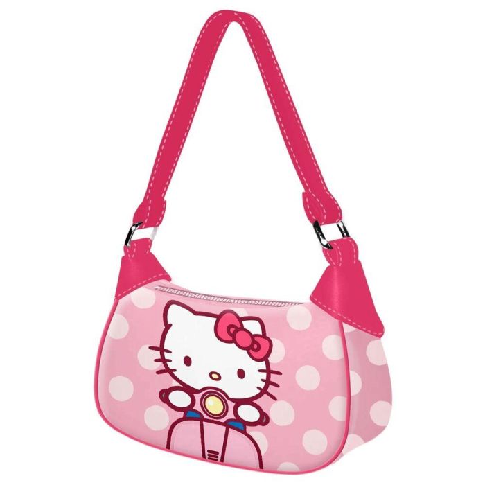 Hello Kitty Bolso de Hombro Casual Rosa para Mujer - Diseño Fino Alargado PVC - Dimensiones 8x21,5x14,5 cm