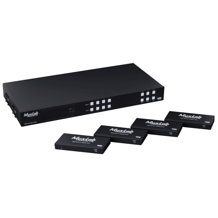 Kit Matriz Hdmi 4X4, Hdbt, Poc, 4K/60 3 Kit Matriz Hdmi 4X4, Hdbt, Poc, 4K/60 3