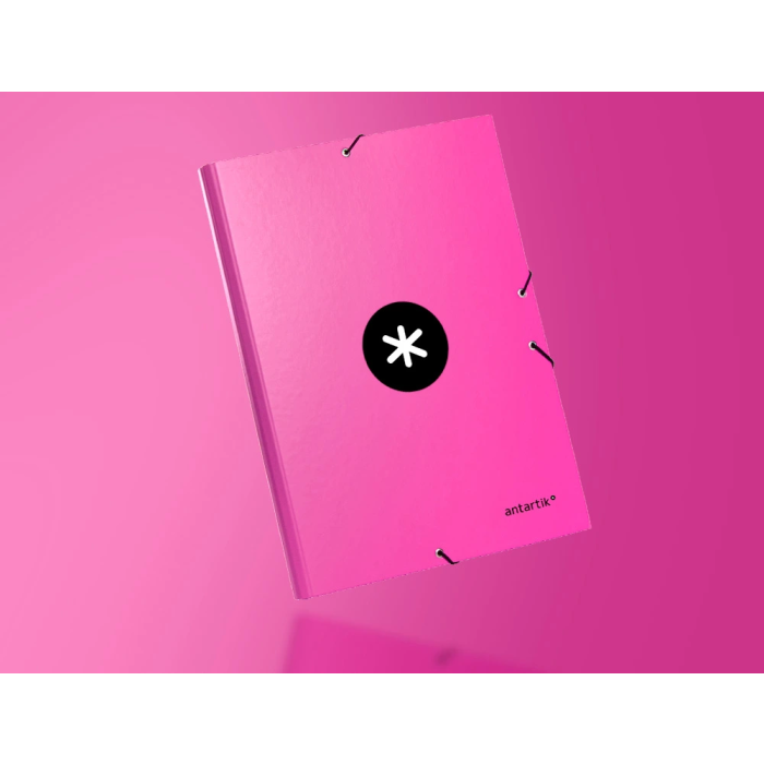 Antartik Carpeta de Gomas Tres Solapas Cartón Forrado A4 Rosa 9
