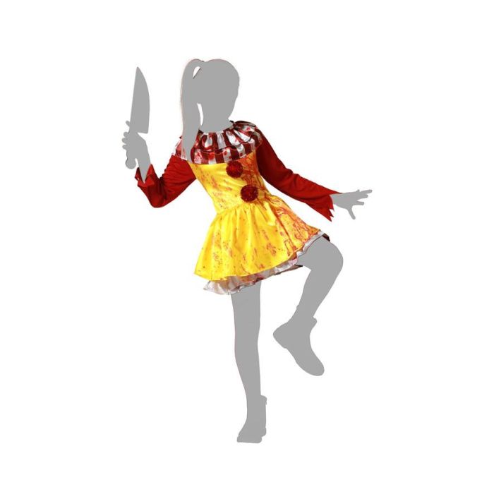 Disfraz Payasa Halloween Vestido Amarillo Niña 3-4 Años 4 Disfraz Payasa Halloween Vestido Amarillo Niña 3-4 Años 4