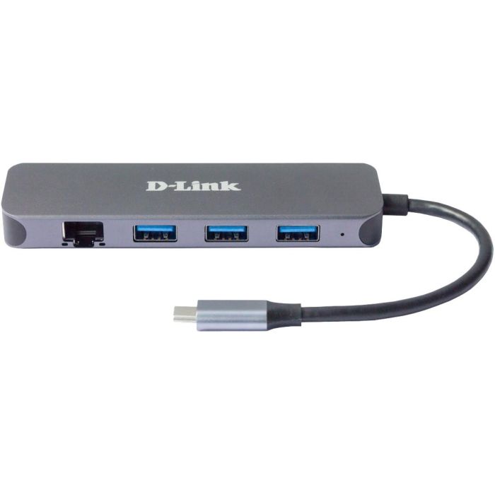 D - link Hub USB-C 5 en 1 con Gigabit Ethernet, 3 puertos USB 3.0, Carga 60W, Compatible con Mac/Windows/Linux - DUB-2334 1