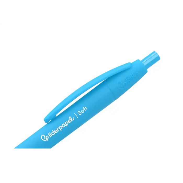 Liderpapel Bolígrafo Retráctil Punta 1 mm con Clip, Acabado Soft Touch, Tinta Azul, Cuerpo Azul Cielo, 27x145x70 mm Liderpapel Bolígrafo Retráctil Punta 1 mm con Clip, Acabado Soft Touch, Tinta Azul, Cuerpo Azul Cielo, 27x145x70 mm