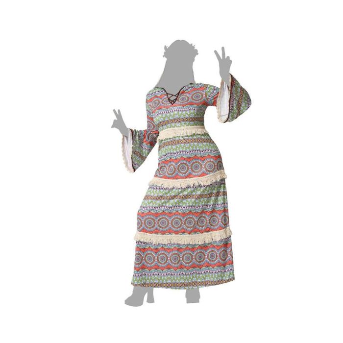 Disfraz Hippie Mujer Marrón Adulto XL 4