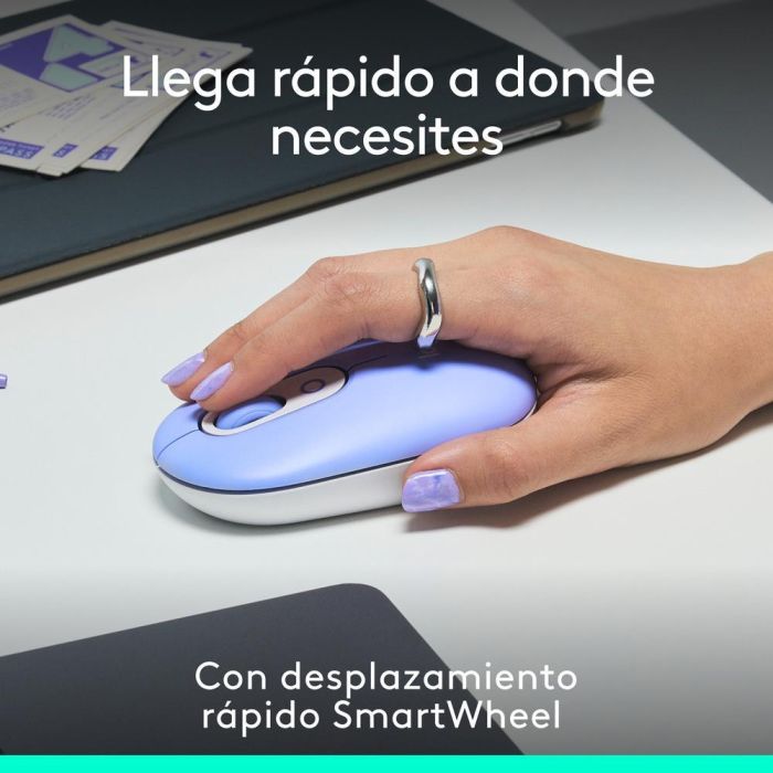 Logitech Ratón Inalámbrico Pop Mouse Lila - Alta Precisión, Personalizable, Multidispositivo 3