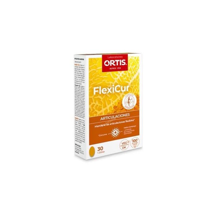 ORTIS Flexicur 30Comp. Suplemento articular con Cúrcuma para bienestar y movilidad