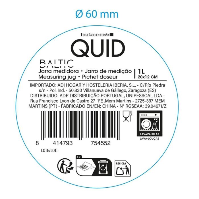 Jarra Medidora Plástico Surtido Baltic Quid 1 L (12 Unidades) 5