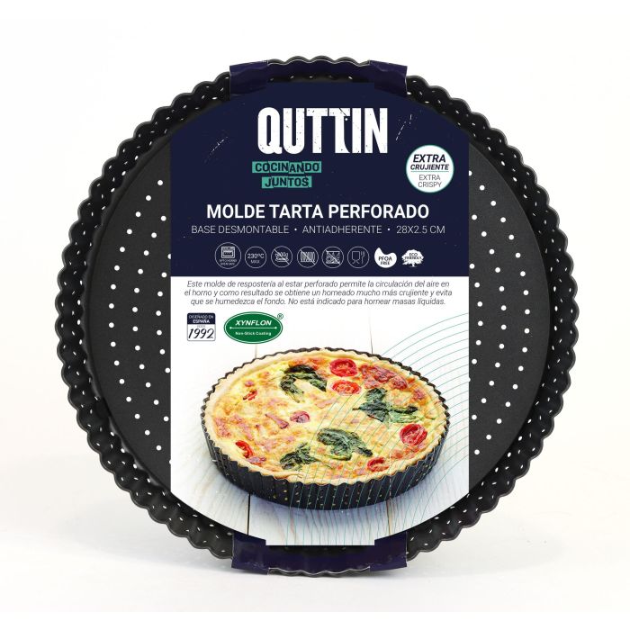 Molde para tarta desmontable perforado 28x2.5 cm Quttin (12 Unidades) 10
