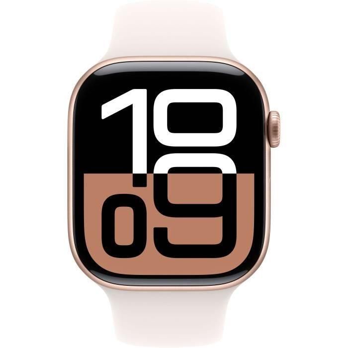 Apple Watch Series 10 GPS + Cellular - 46 mm - Caja de aluminio en oro rosa - Correa deportiva color rubor claro - M/L 1