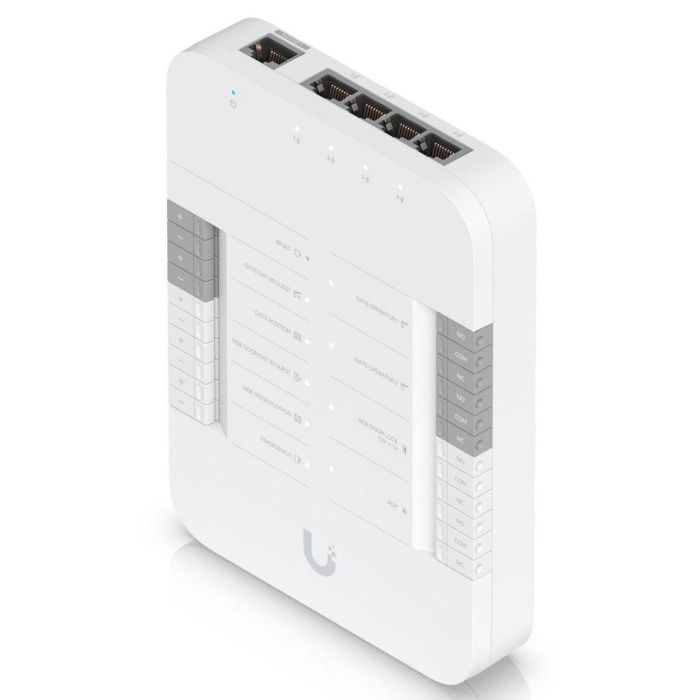 Ubiquiti Gate Hub Avanzado para Control de Acceso y Gestión de Intercomunicadores con 5x RJ-45, PoE++, Montaje en Carril DIN 11
