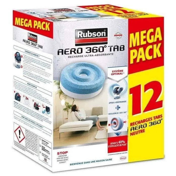 Rubson Aero 360 Mega Pack Lote 12 Recargas Neutral para Dispositivo Aero 360 Grado Humedad Control 2 en 1 Tecnología AERO 360 Eficiencia Superior 0 Rubson Aero 360 Mega Pack Lote 12 Recargas Neutral para Dispositivo Aero 360 Grado Humedad Control 2 en 1 Tecnología AERO 360 Eficiencia Superior 0