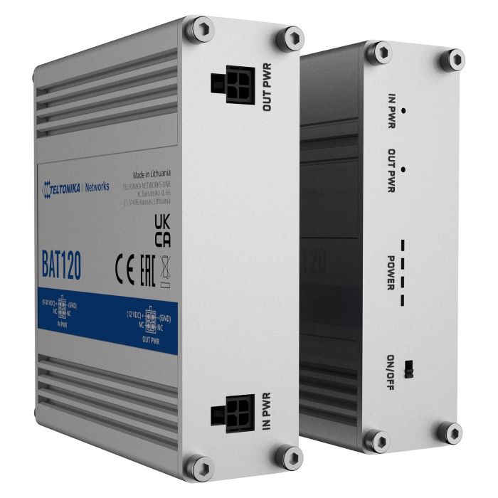 Teltonika BAT120 UPS Línea Interactiva 22W Sawtooth 9-30V Alimentación CC Compacto Acero Inoxidable 6