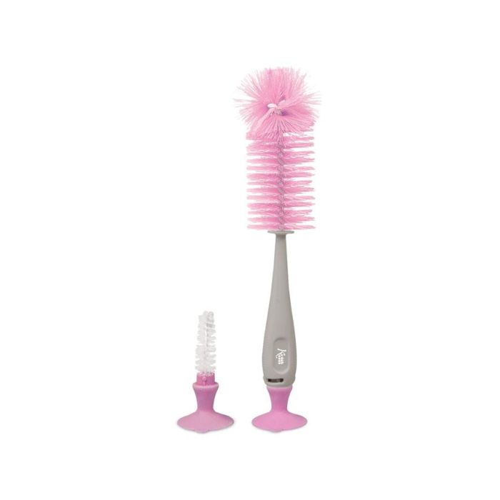 KioKids Cepillo Limpiabiberones con Cerdas sin Esponja y Mango de Fácil Agarre, Incluye Accesorio para Tetinas, Rosa, +0 Meses 1 KioKids Cepillo Limpiabiberones con Cerdas sin Esponja y Mango de Fácil Agarre, Incluye Accesorio para Tetinas, Rosa, +0 Meses 1