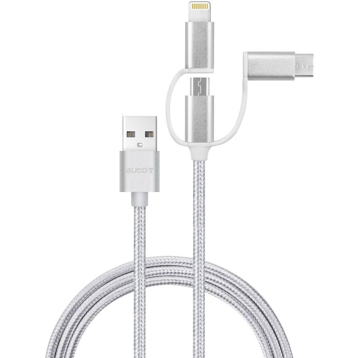 Auto-T Cable 3 en 1 540206 Micro-USB Apple USB-C