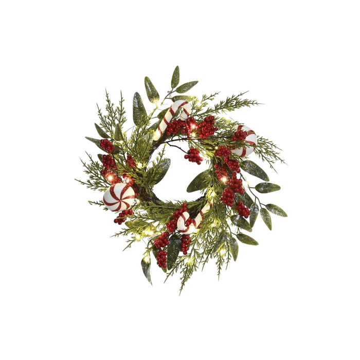 Corona Navidad Tradicional DKD Home Decor Verde Rojo 20 x 46 x 46 cm (2 Unidades) 1