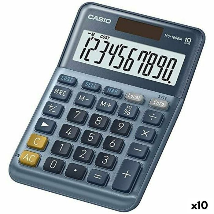 Calculadora Casio MS-100EM Azul (10 Unidades) 0 Calculadora Casio MS-100EM Azul (10 Unidades) 0