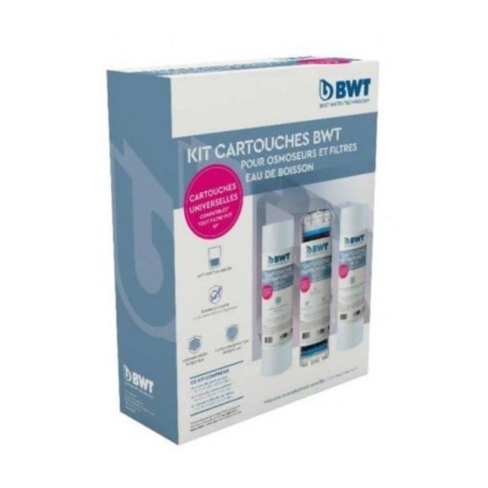 BWT BWT1686270655345 Pack de 3 Prefiltros de Recambio para Unidades de Ósmosis, compatible con sistemas OSMOSEUR y Triplex