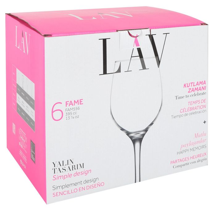 Set de 6 copas para vino y agua 395 cc FAME - Lav (4 Cajas) 3 Set de 6 copas para vino y agua 395 cc FAME - Lav (4 Cajas) 3