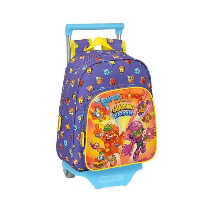 Mochila Escolar con Ruedas SuperThings Guardians of Kazoom Morado Amarillo (27 x 33 x 10 cm) 3