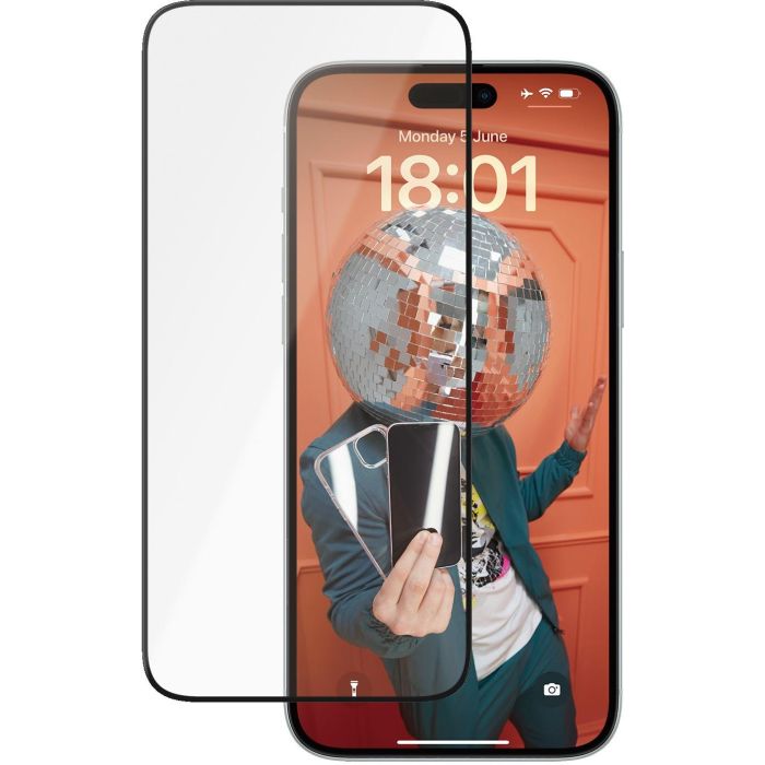PanzerGlass Protector de Pantalla Cerámico Ultra-Wide Fit para iPhone 15 Plus - Resistente a Golpes y Rayones, Transparente