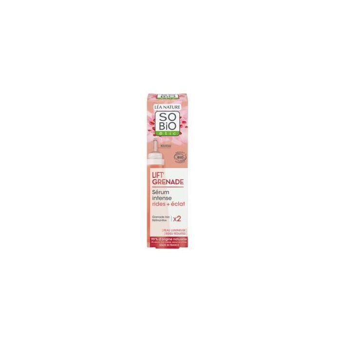 SO´BIO ETIC Serum Facial Intenso Lift Granade Retinol-Like 30 ml - Alisa, ilumina y reduce arrugas para piel madura