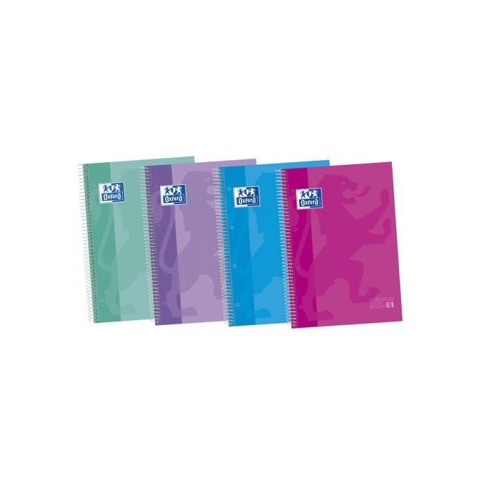 Oxford Cuaderno Classic Europeanbook 5 Write&Erase A4+ Tapa Extradura Microperforado 5x5 (5 Unidades) 120H Colores Tendencia (5 Unidades)