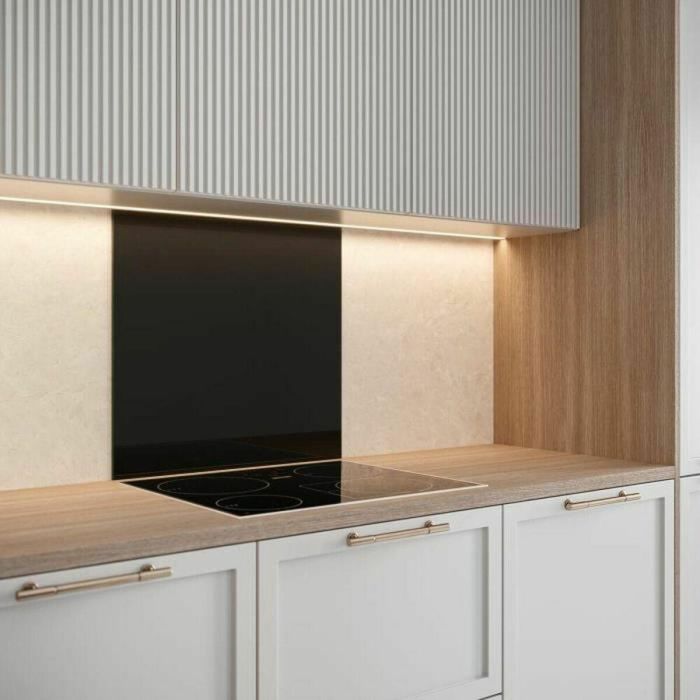 Saint Gobain Vidrio Inferior Campana Extractora Esmaltado Negro 70x60 cm Templado EN12150 con Kit Fijación