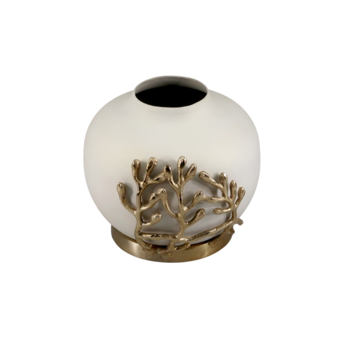 Jarron Moderno DKD Home Decor Blanco Dorado 19 x 18 x 19 cm 0 Jarron Moderno DKD Home Decor Blanco Dorado 19 x 18 x 19 cm 0