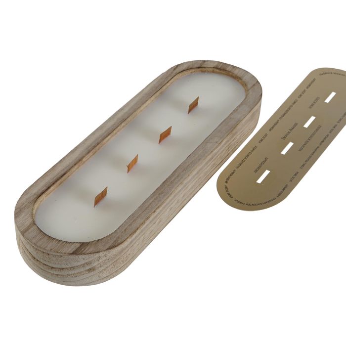 DKD Home Decor Vela Decorativa Balinesa Natural para Ambientes Cálidos y Relajantes, de Paulownia y Cera, 10.7 x 5 x 32.5 cm 2