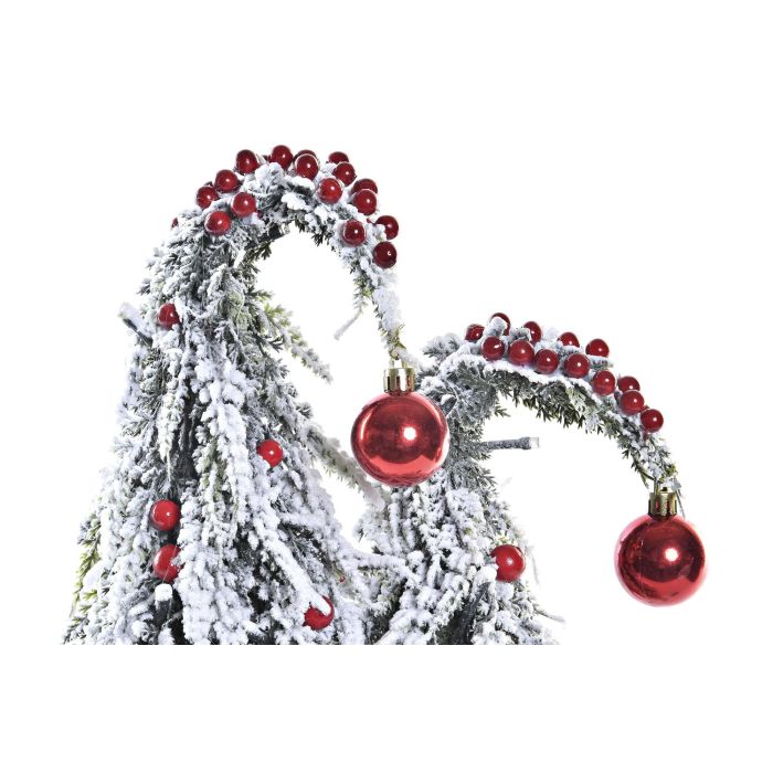DKD Home Decor Árbol de Navidad Tradicional Blanco, Rosa y Verde, 45x23x10 cm, de PVC y LED (2 Unidades) 2