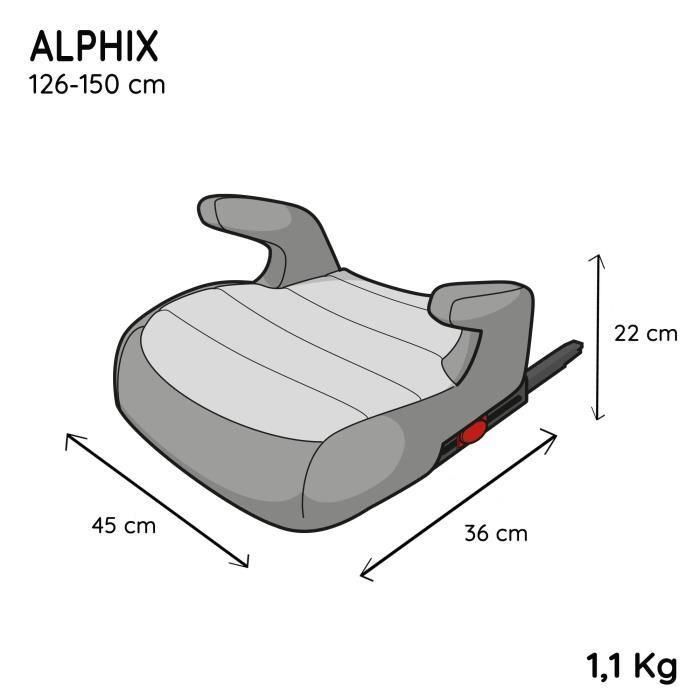Asiento elevador con fijaciones isofix NANIA ALPHIX 135-150 cm R129 de 8 a 12 años Fabricado en Francia Con reposabrazos Gris 2 Asiento elevador con fijaciones isofix NANIA ALPHIX 135-150 cm R129 de 8 a 12 años Fabricado en Francia Con reposabrazos Gris 2