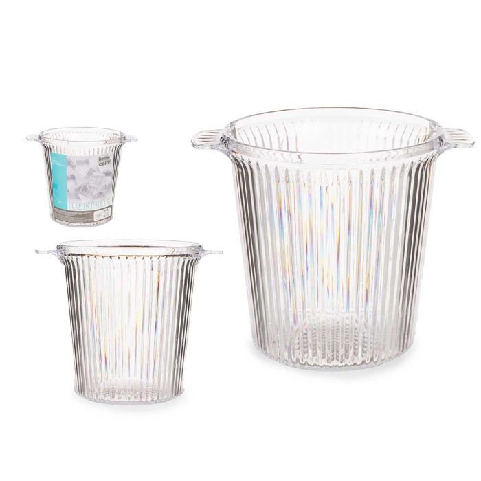 Cubitera Rayada Plastico Transparente Leknes 16X17CM (12 Unidades) Cubitera Rayada Plastico Transparente Leknes 16X17CM (12 Unidades)
