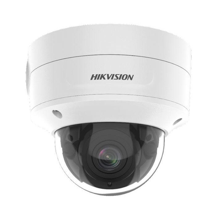 Hikvision Cámara IP Minidomo 4MP AcuSense 2.8-12mm Antivandálico IR40 WDR H.265+ IK10 IP66 PoE Audio Alarma