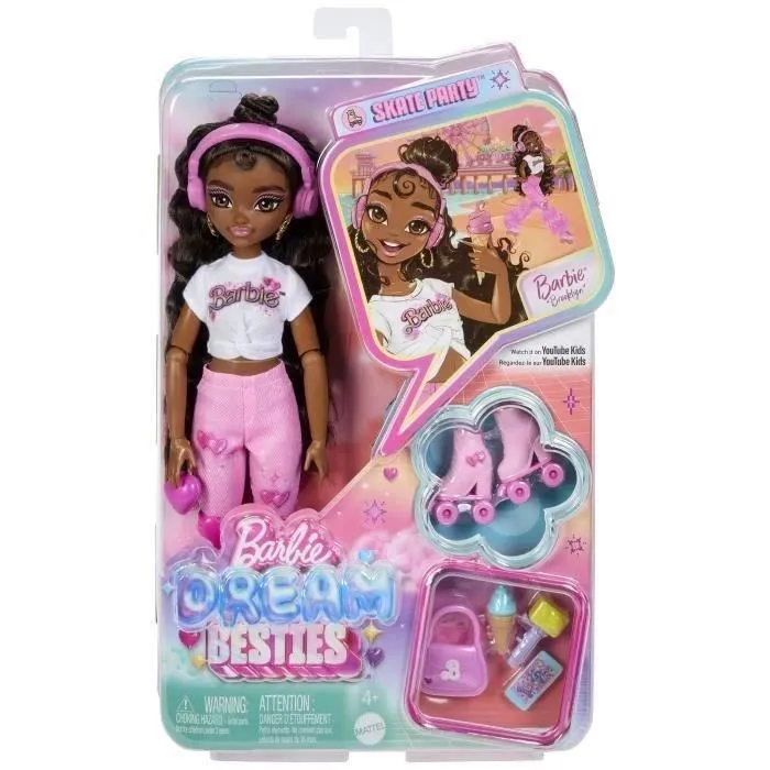 Barbie Brooklyn Dreambesties Roller JFX97 Muñeca con 11 Puntos de Articulación y Accesorios para Niños a Partir de 3 Años 5