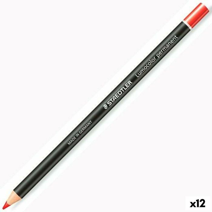 Lápices Staedtler Lumocolor Permanent Glasochrom Permanente Rojo (12 Unidades)