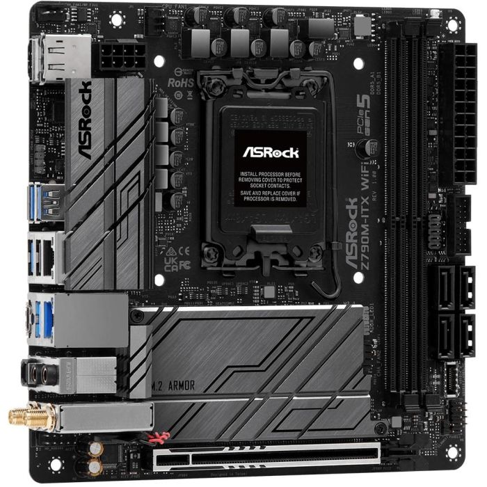 ASRock Z790M-ITX WiFi Placa Base Mini ITX Intel Socket 1700 Z790 DDR5 para PC 4 ASRock Z790M-ITX WiFi Placa Base Mini ITX Intel Socket 1700 Z790 DDR5 para PC 4
