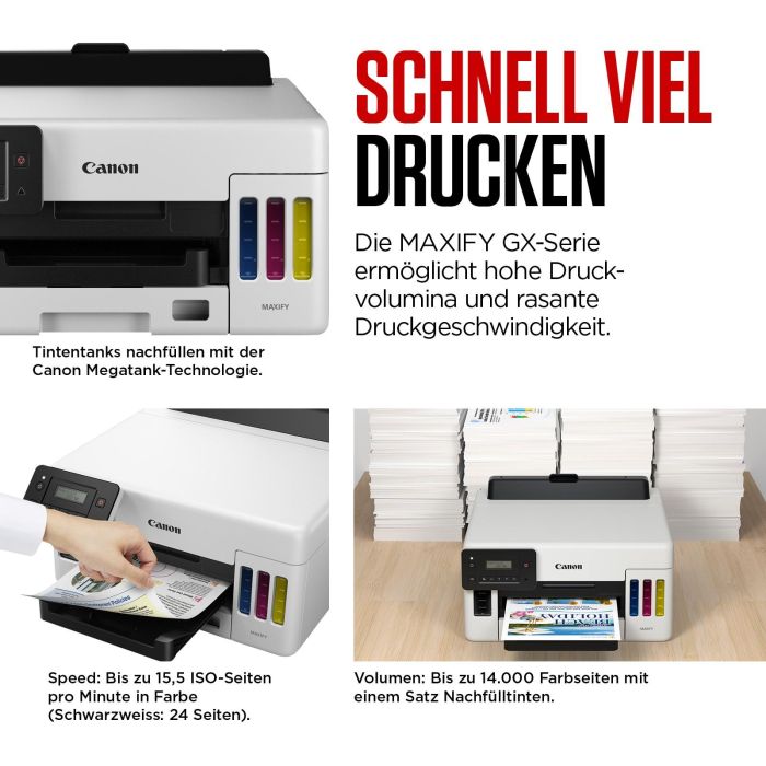 Canon MAXIFY GX6550 Impresora Multifunción 3 en 1 A4, Tinta, LAN, WLAN, Dúplex, DADF, Negro/Blanco 2 Canon MAXIFY GX6550 Impresora Multifunción 3 en 1 A4, Tinta, LAN, WLAN, Dúplex, DADF, Negro/Blanco 2